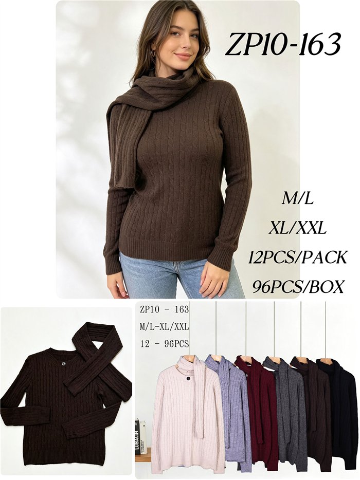 Conjunto jersey trenzado y bufanda
