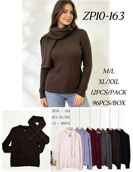 Conjunto jersey trenzado y bufanda