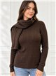 Conjunto jersey trenzado y bufanda