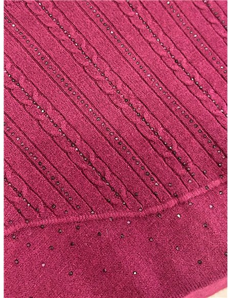 Jersey cuello alto strass