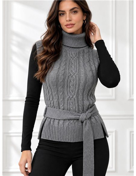 Chaleco trenzado cinturón