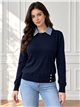 Jersey cuello camisero de cuadros