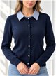 Cárdigan cuello camisero rayas
