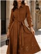 Vestido camisero antelina con cinturón