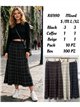 Checked tweed frayed edge midi knit skirt