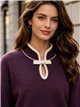 Jersey cuello oriental con lazo