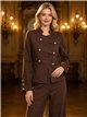 Conjunto chaqueta militar de punto y pantalón wide leg