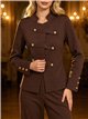 Conjunto chaqueta militar de punto y pantalón wide leg