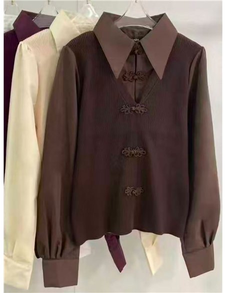 Jersey alamares efecto camisa