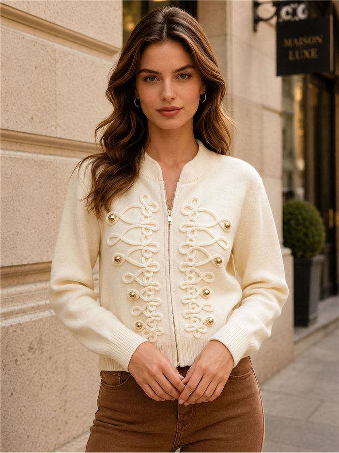 Militärstrickjacke mit Fröschen