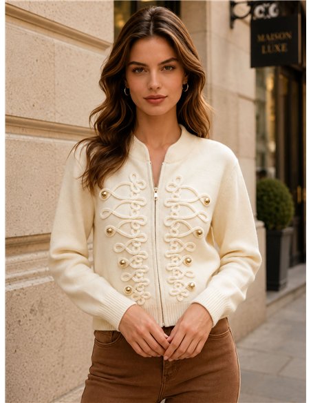 Militärstrickjacke mit Fröschen