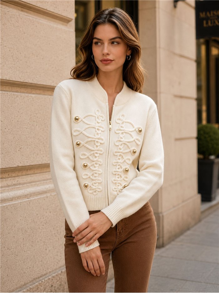 Militärstrickjacke mit Fröschen