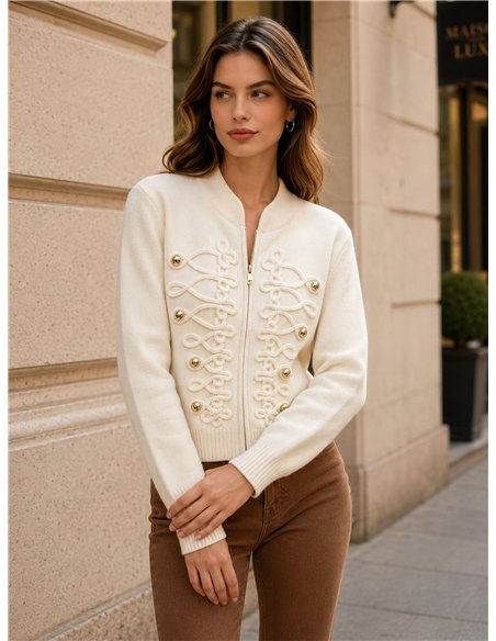 Militärstrickjacke mit Fröschen
