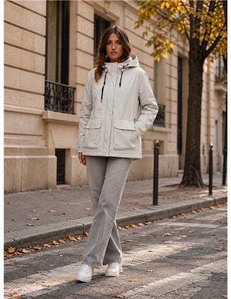 Parka con cappuccio e tasche cargo