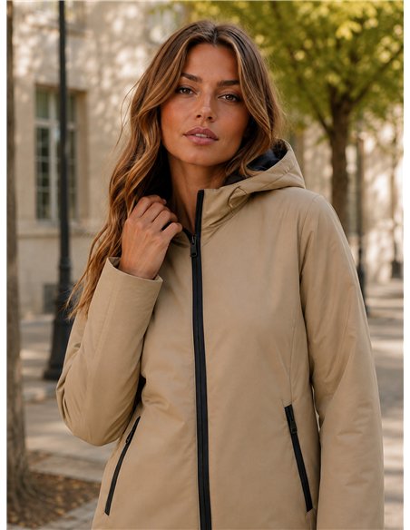 Giacca imbottita reversibile con cappuccio