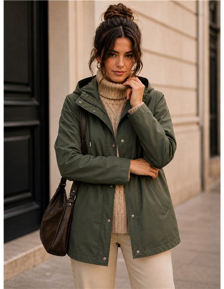 Parka gommato con cappuccio