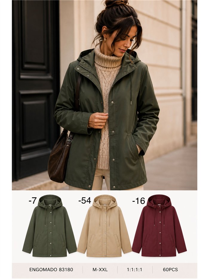 Parka gommato con cappuccio