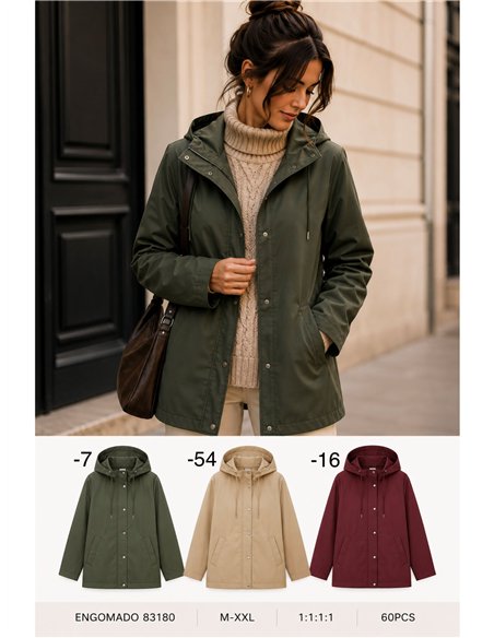 Parka gommato con cappuccio