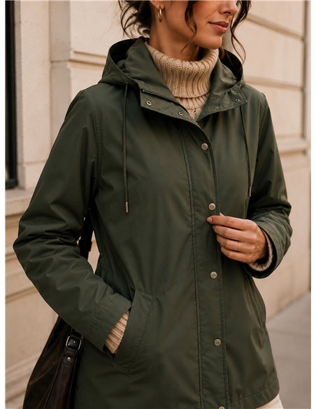 Parka gommato con cappuccio