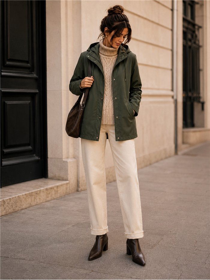 Parka gommato con cappuccio