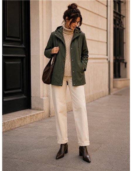 Parka gommato con cappuccio