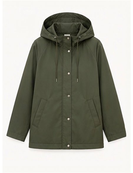 Parka gommato con cappuccio