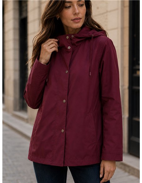 Parka gommato con cappuccio