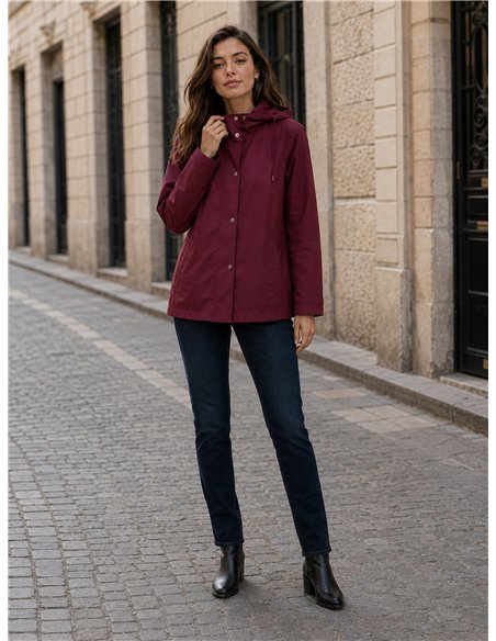 Parka gommato con cappuccio