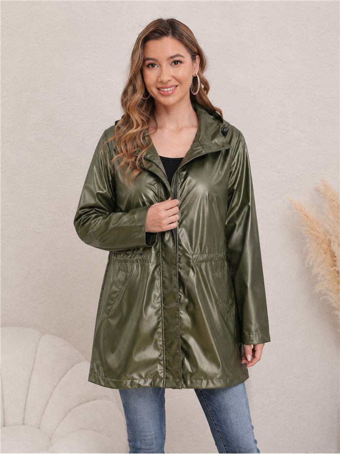 Parka impermeabile con effetto metallico