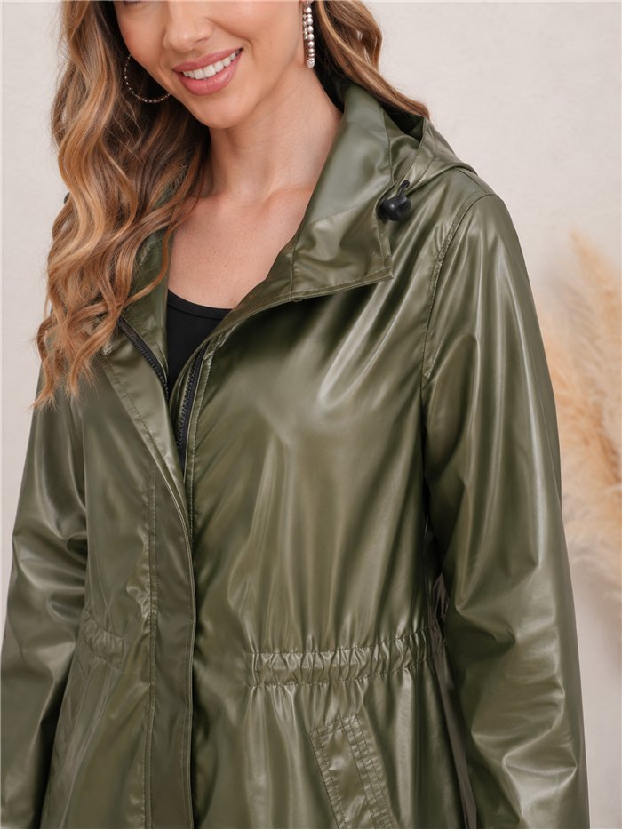 Parka impermeabile con effetto metallico