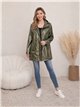 Parka impermeabile con effetto metallico
