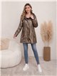 Parka impermeabile con effetto metallico