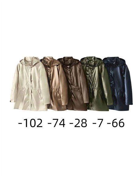 Parka impermeabile con effetto metallico