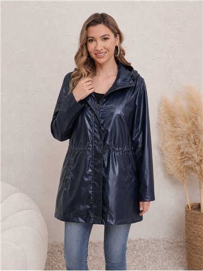 Parka impermeabile con effetto metallico