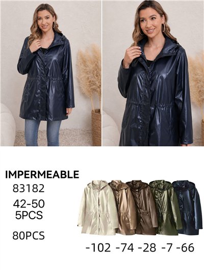 Parka impermeabile con effetto metallico 2