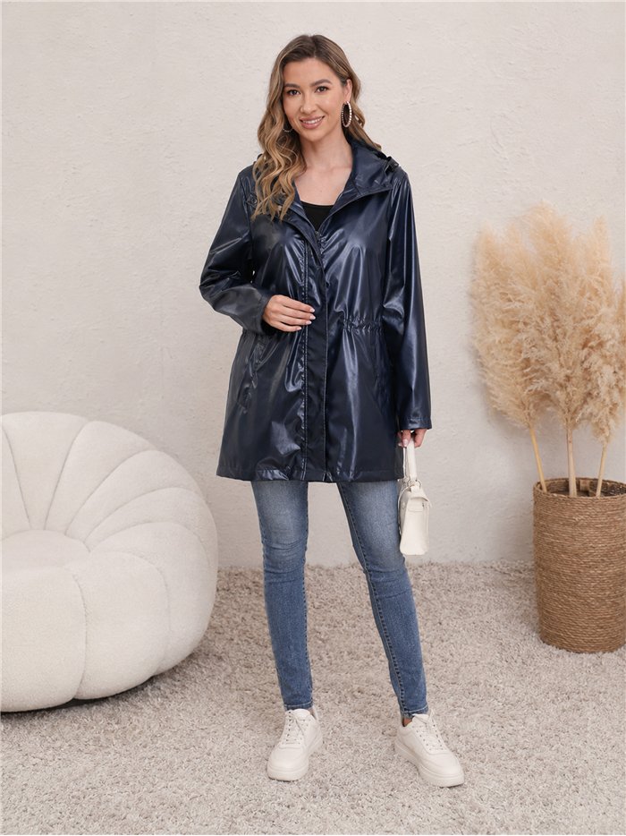 Parka impermeabile con effetto metallico