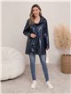 Parka impermeabile con effetto metallico