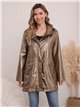 Parka impermeabile con effetto metallico