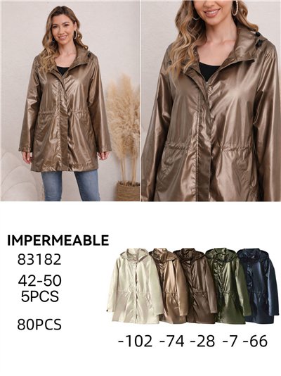 Parka impermeabile con effetto metallico 2