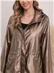 Parka impermeabile con effetto metallico
