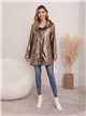 Parka impermeabile con effetto metallico