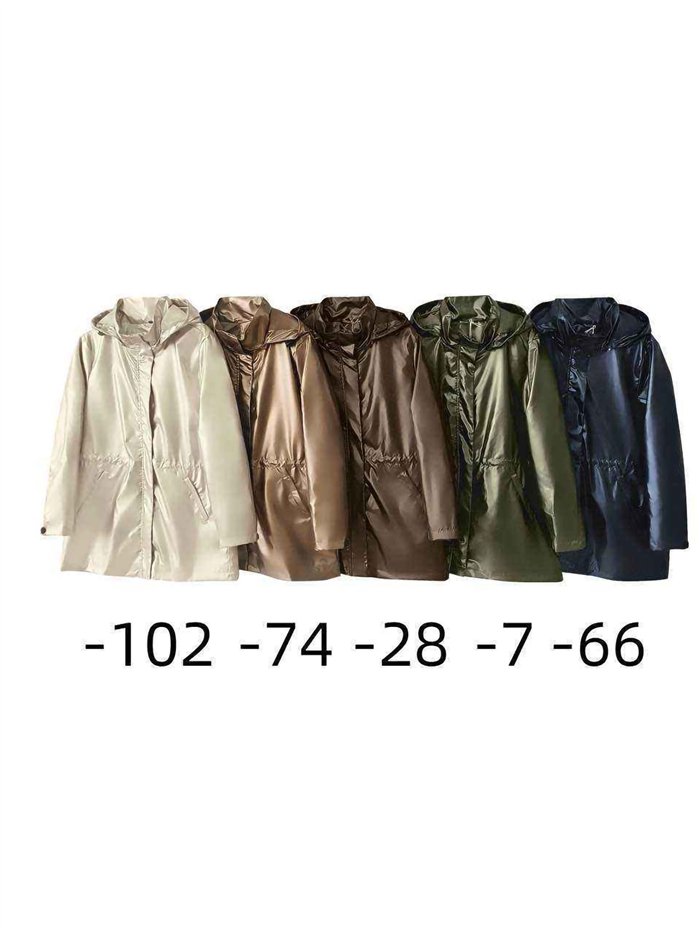 Parka impermeabile con effetto metallico