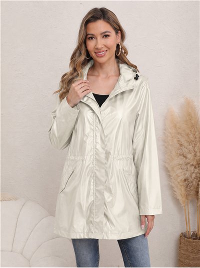 Parka impermeabile con effetto metallico