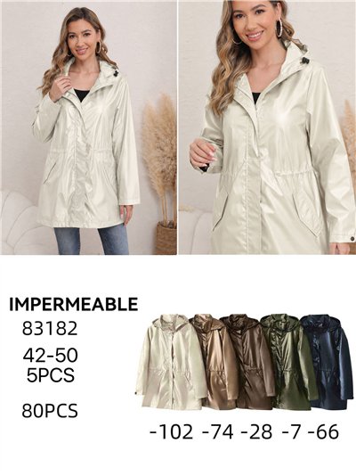 Parka impermeabile con effetto metallico 2