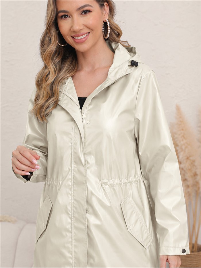 Parka impermeabile con effetto metallico