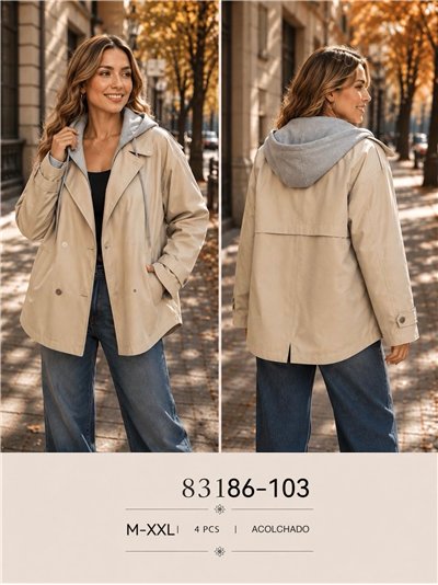 Trench imbottito con cappuccio 2