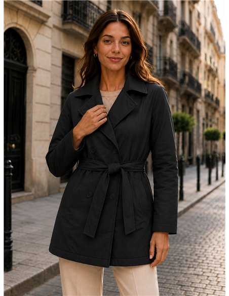 Trench imbottito con cintura