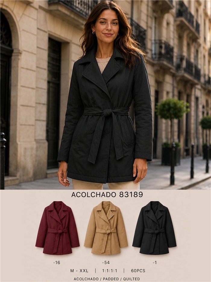 Trench imbottito con cintura