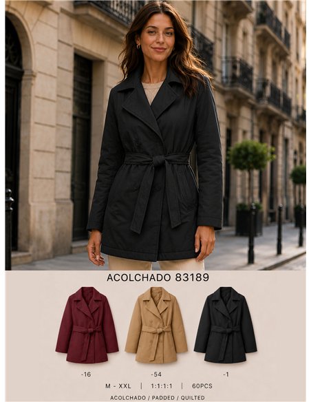 Trench imbottito con cintura