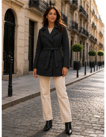 Trench imbottito con cintura